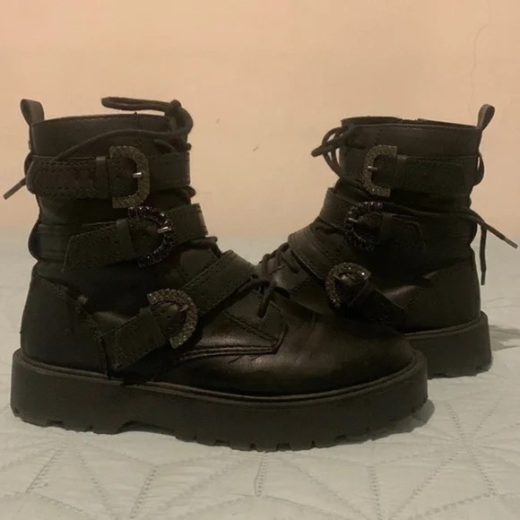 Zara Black Kids Jewel Boots Size 34 - Picture 4 of 15